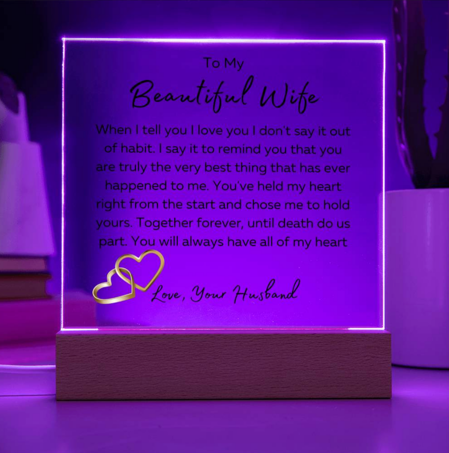 To My Beautiful Wife Gift- Until Death do us part| Black Font | Anniversary Gift| Birthday Gift| Gift for Her