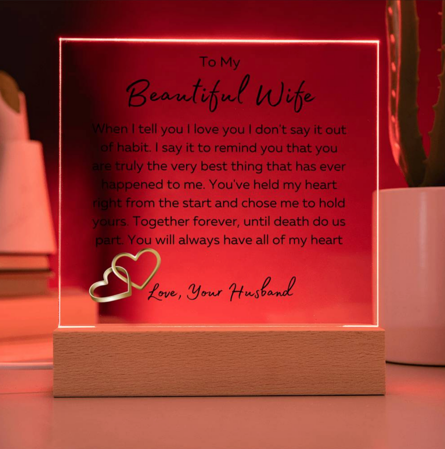 To My Beautiful Wife Gift- Until Death do us part| Black Font | Anniversary Gift| Birthday Gift| Gift for Her