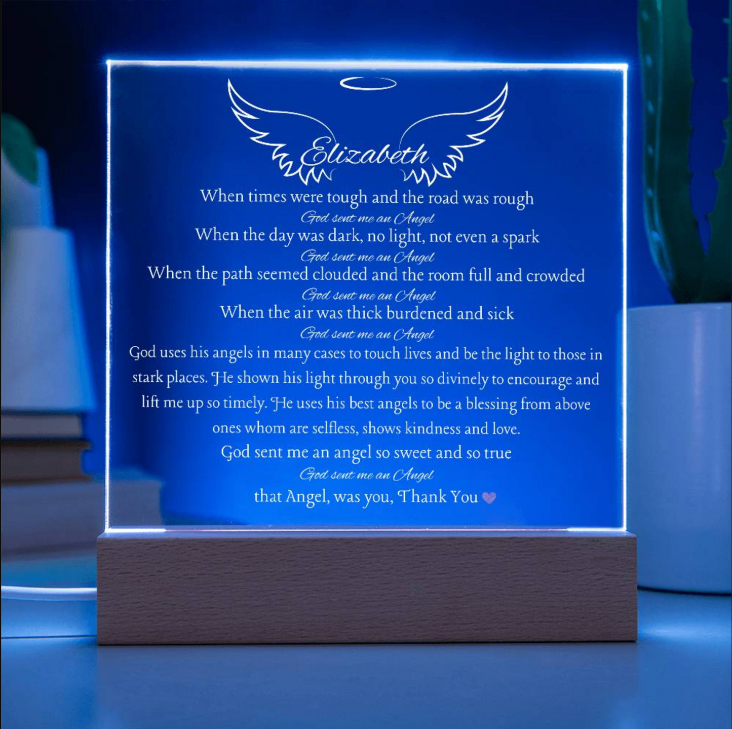 Caregiver Gift, Thank you Gift God Sent Me An Angel Gift  Gift For Dr or Loved One Thank you GIft for a Provider Nurse or Special Thank you Angel Gift Personalized