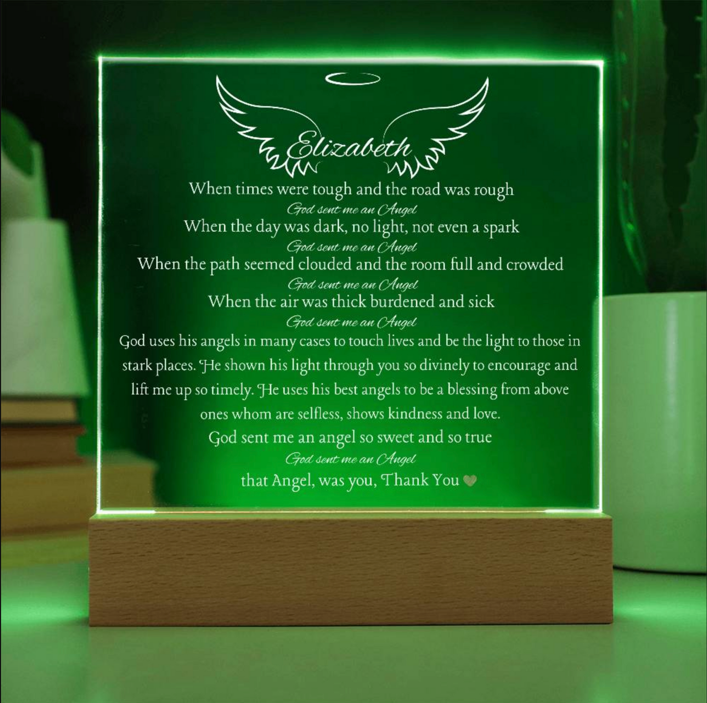 Caregiver Gift, Thank you Gift God Sent Me An Angel Gift  Gift For Dr or Loved One Thank you GIft for a Provider Nurse or Special Thank you Angel Gift Personalized