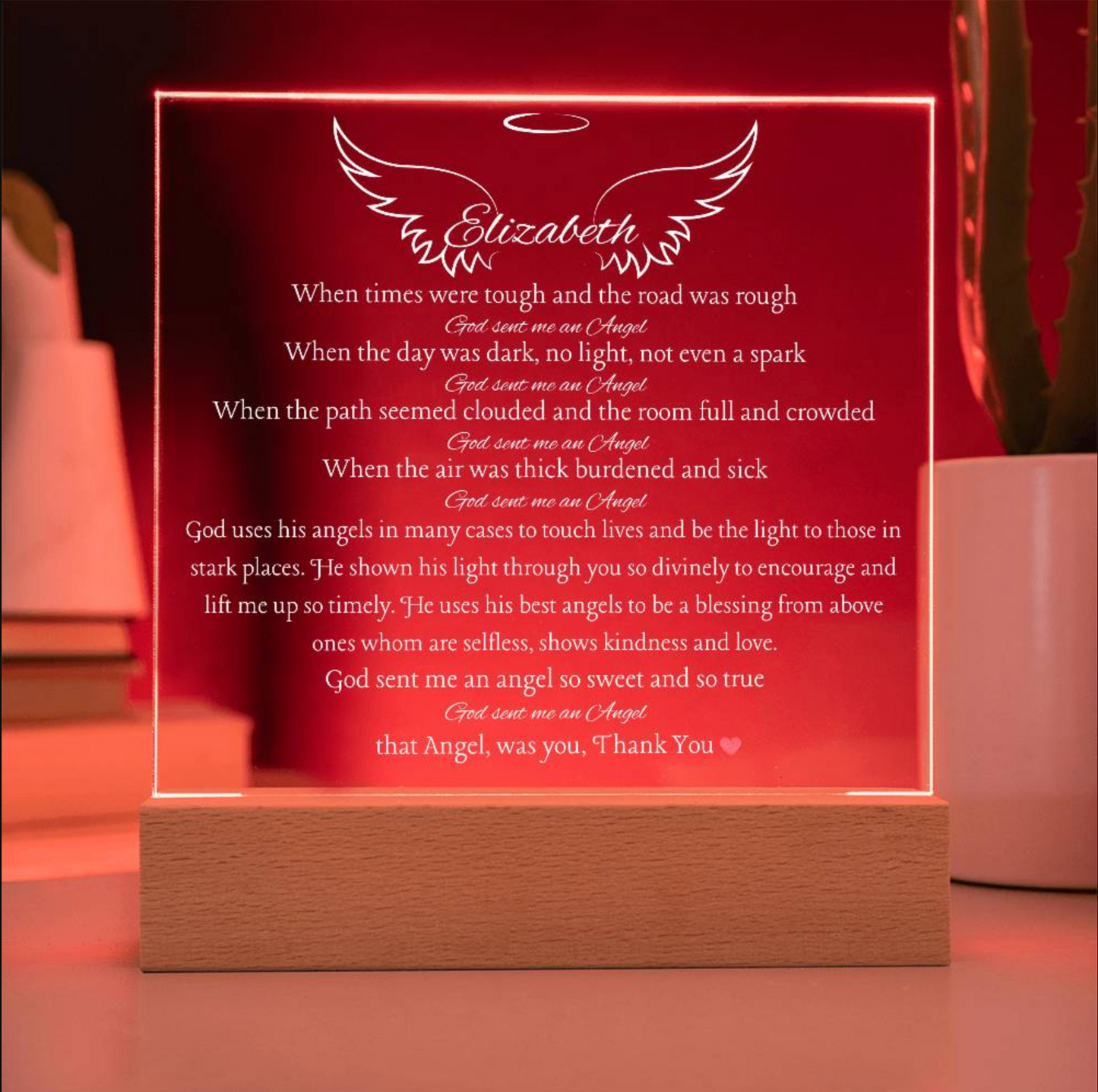 Caregiver Gift, Thank you Gift God Sent Me An Angel Gift  Gift For Dr or Loved One Thank you GIft for a Provider Nurse or Special Thank you Angel Gift Personalized