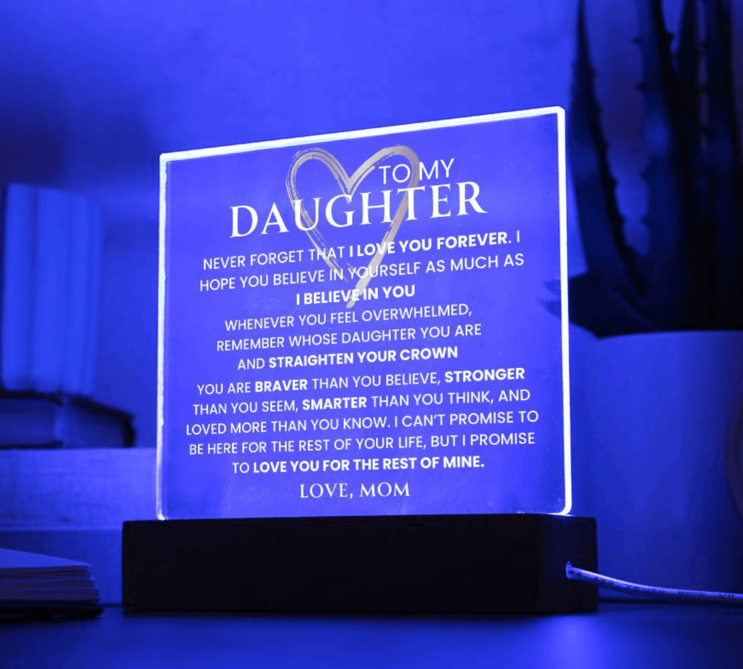 (Almost Sold Out) To My Daughter- Never Forget That I Love You ,Gift From Mom, Daughter Gift, Gift For Daughter, Keepsake - iheartgiftcart