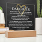 (Almost Sold Out) To My Daughter- Never Forget That I Love You -White Font - iheartgiftcart