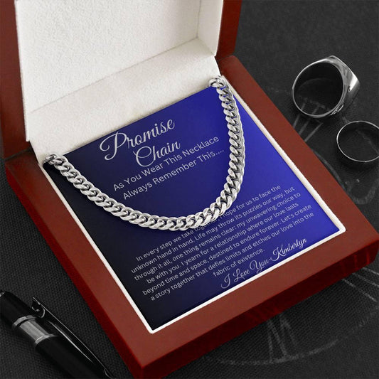 Personalized Promise Chain, Promise Gift For Him, Promise Necklace For Him, Boyfriend Promise Necklace, Gift For Boyfriend, Boyfriend Birthday Gift, Guy Valentine Gift, Couples Gift - iheartgiftcart