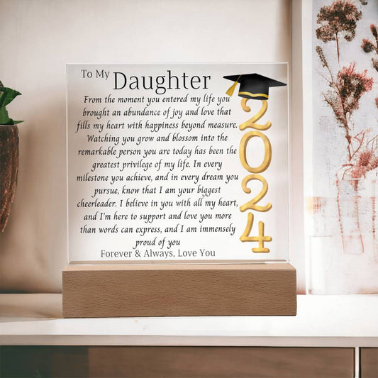 Daughter Graduation Gift-So Proud of You Acrylic Plaque LED Option Promotion Gift You Did It Gift for Her Gift for Grad