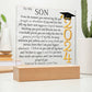 Son Graduation Gift-So Proud Of You Acrylic Plaque LED option Promotion Gift Gift for Son You Did It Grad