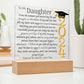 Daughter Graduation Gift-So Proud of You Acrylic Plaque LED Option Promotion Gift You Did It Gift for Her Gift for Grad