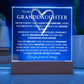 To My Granddaughter- "Never Forget That I Love You" | Granddaughter Gift| Birthday Gift| Keepsake with Nightlight LED option