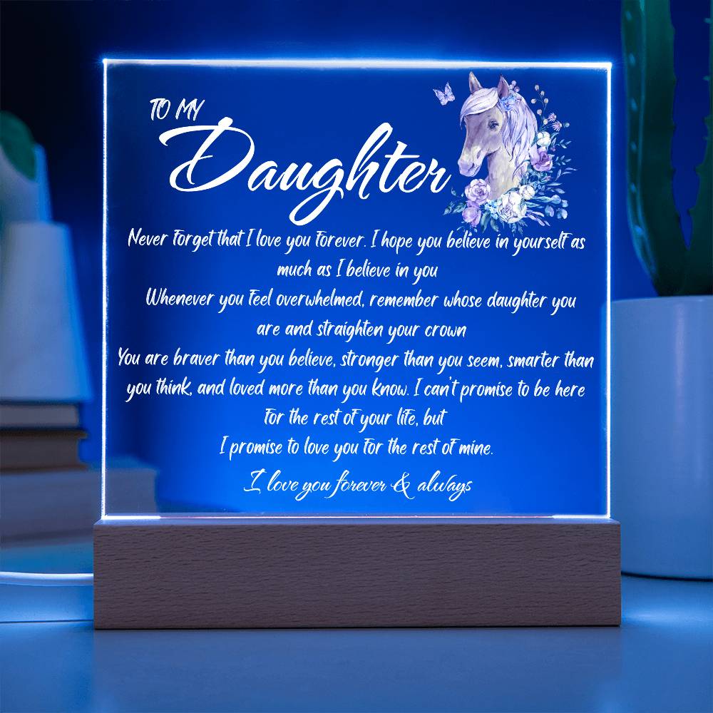 Horse Plaque Daughter Gift Horse Lover Gift For Her To My Beautiful Daughter, Birthday Gift For Daughter, Christmas Gift For Daughter, Horses, Horse Lover Gift