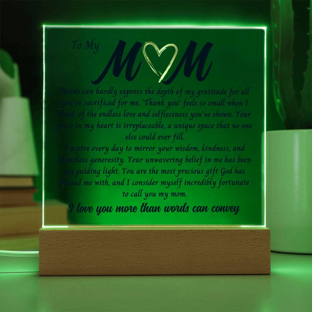 Mom Gift, Gift For Mom Acrylic Plaque, Mothers Day Gift from Daughter or Son, Gift For Mothers Day for Bonus Mom, Spiritual Mom, Birthday Gift For her, Birthday Gift for Mom