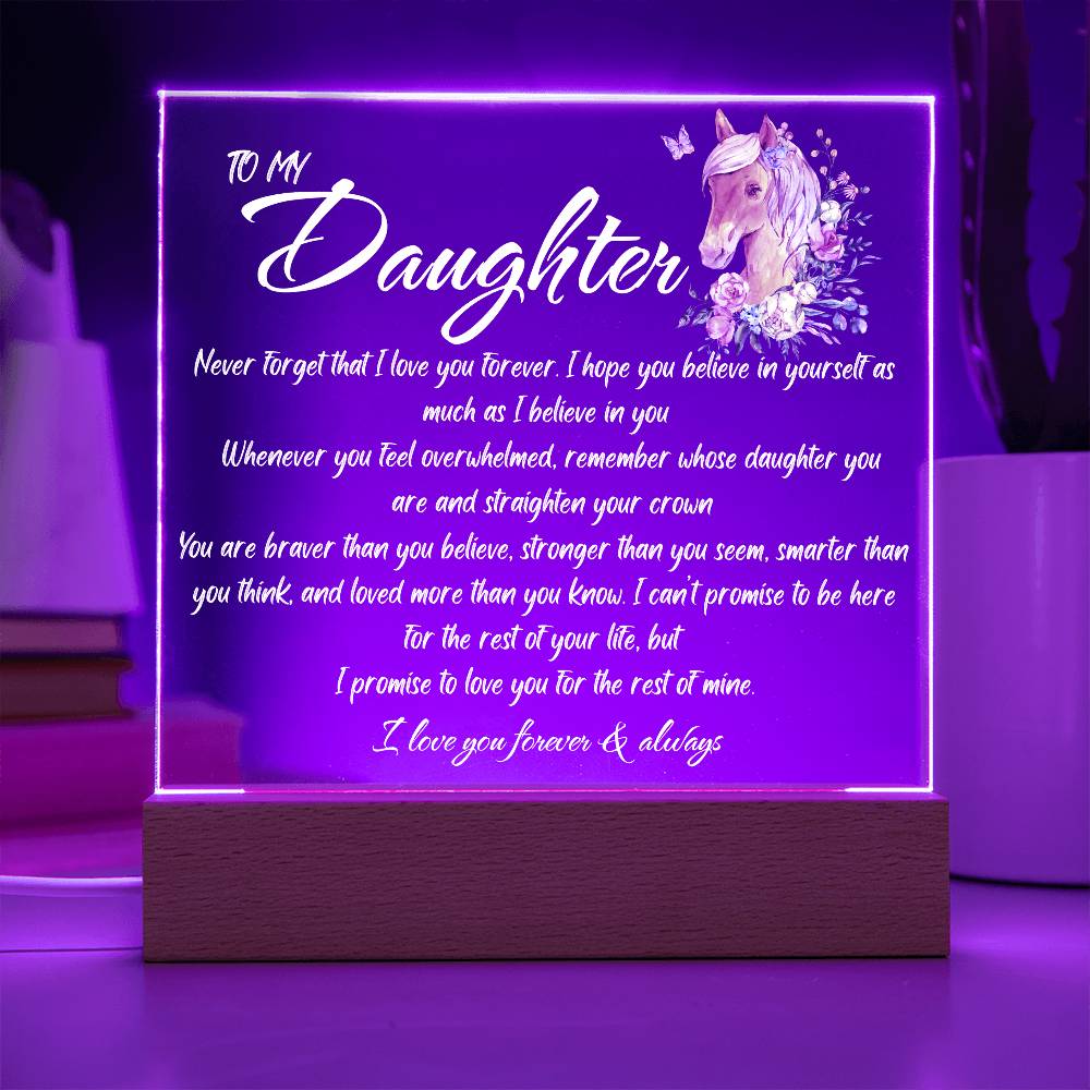 Horse Plaque Daughter Gift Horse Lover Gift For Her To My Beautiful Daughter, Birthday Gift For Daughter, Christmas Gift For Daughter, Horses, Horse Lover Gift