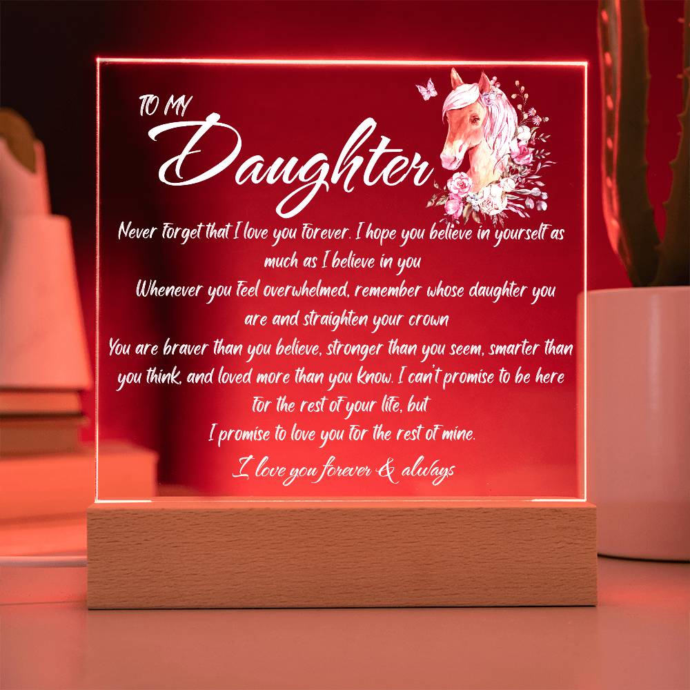 Horse Plaque Daughter Gift Horse Lover Gift For Her To My Beautiful Daughter, Birthday Gift For Daughter, Christmas Gift For Daughter, Horses, Horse Lover Gift