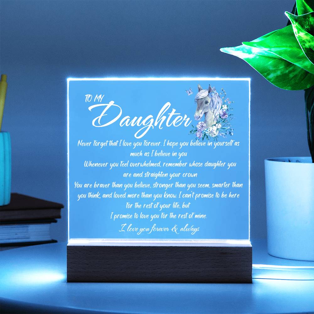 Horse Plaque Daughter Gift Horse Lover Gift For Her To My Beautiful Daughter, Birthday Gift For Daughter, Christmas Gift For Daughter, Horses, Horse Lover Gift