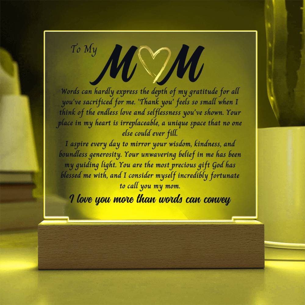 Mom Gift, Gift For Mom Acrylic Plaque, Mothers Day Gift from Daughter or Son, Gift For Mothers Day for Bonus Mom, Spiritual Mom, Birthday Gift For her, Birthday Gift for Mom