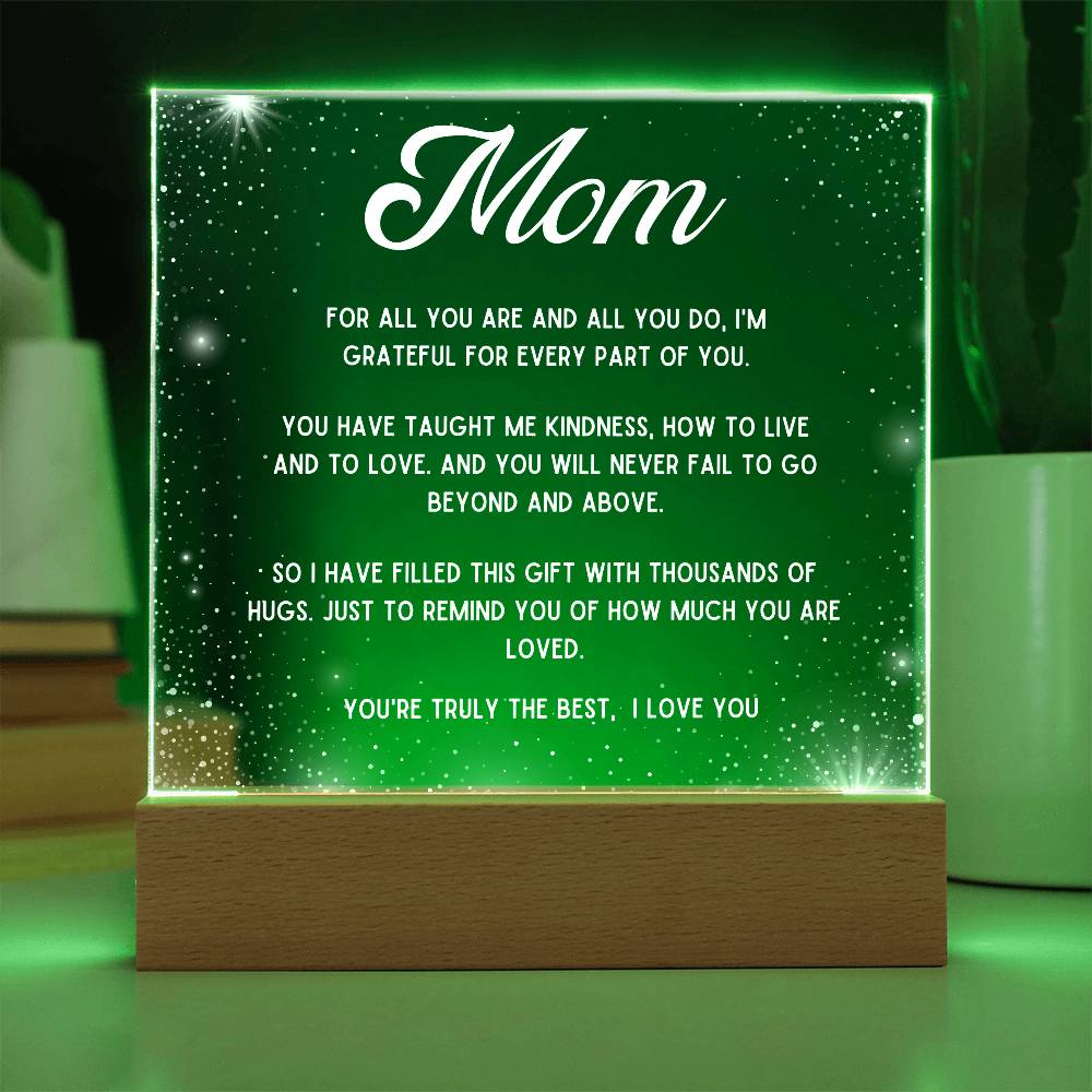 Mom Gift for Birthday Mother's Day gift from Kids Acrylic Plaque Nightlight Christmas Gift For Mom Mom Christmas gift from the Kids Best Mom