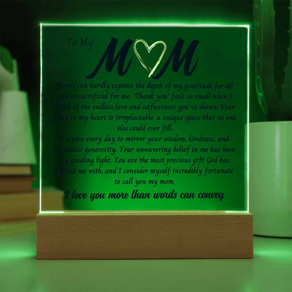 Mom Gift, Gift For Mom Acrylic Plaque, Mothers Day Gift from Daughter or Son, Gift For Mothers Day for Bonus Mom, Spiritual Mom, Birthday Gift For her, Birthday Gift for Mom