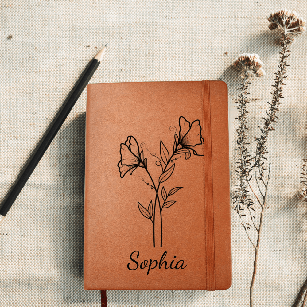 Birth Flower Personalized Name Journal| Prayer Journal| Personalized Notebook, Diary - iheartgiftcart