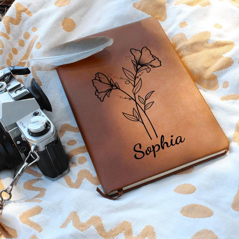 Birth Flower Personalized Name Journal| Prayer Journal| Personalized Notebook, Diary - iheartgiftcart