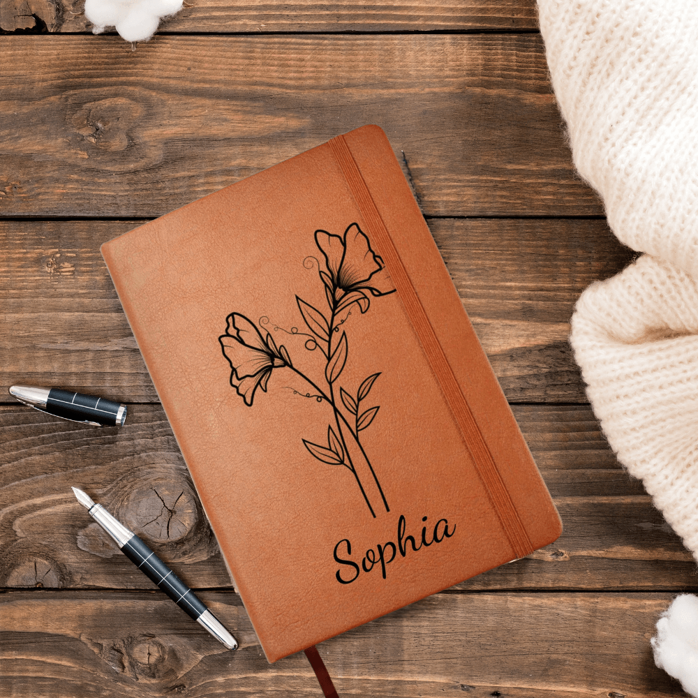 Birth Flower Personalized Name Journal| Prayer Journal| Personalized Notebook, Diary - iheartgiftcart