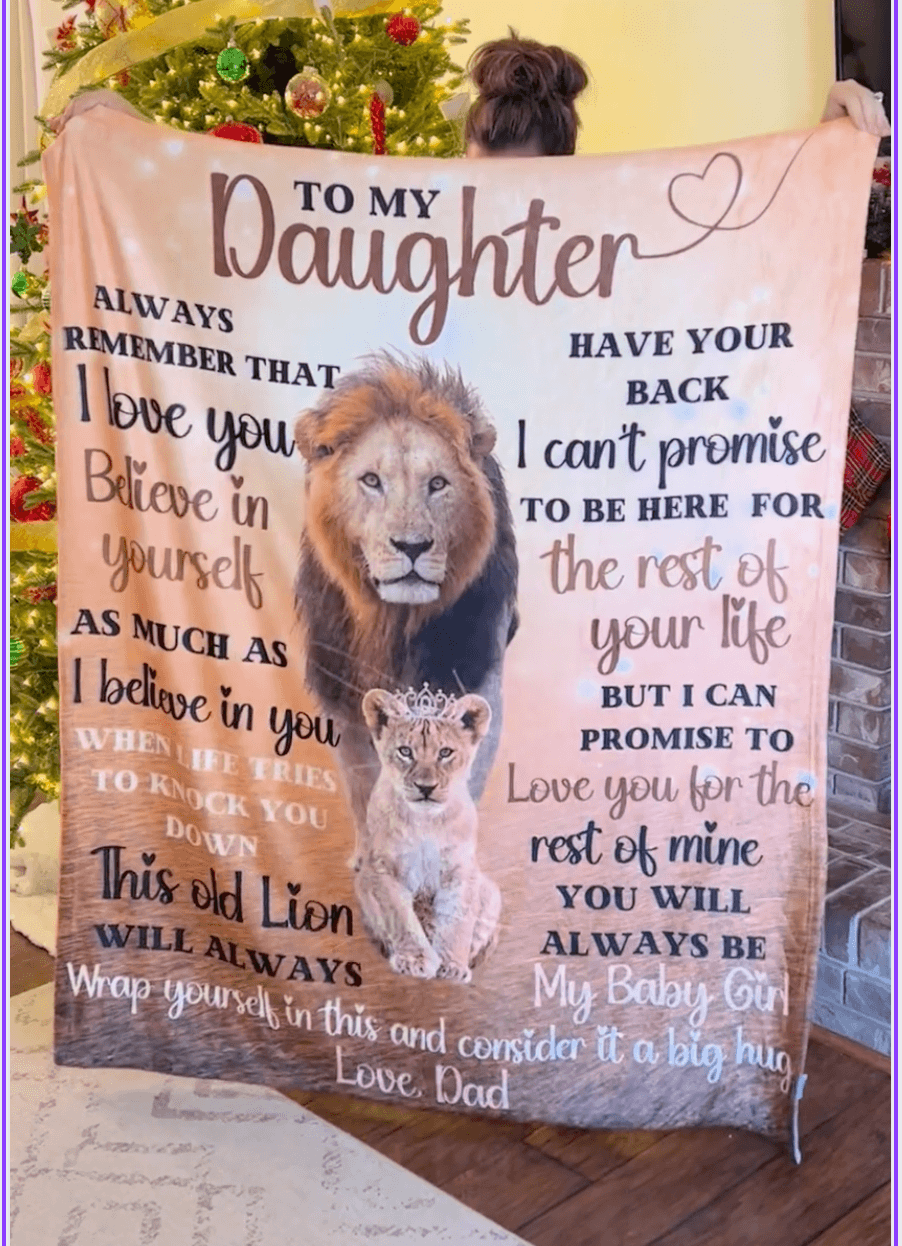 DAUGHTER from DAD | Lions Glow Keepsake | Premium Plush Blanket - iheartgiftcart