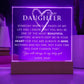 Daughter From Dad, Personalized gift for daughter birthday, Going away gift, Family keepsake, Night Lamp with sentimental message, Nightlight option. - iheartgiftcart