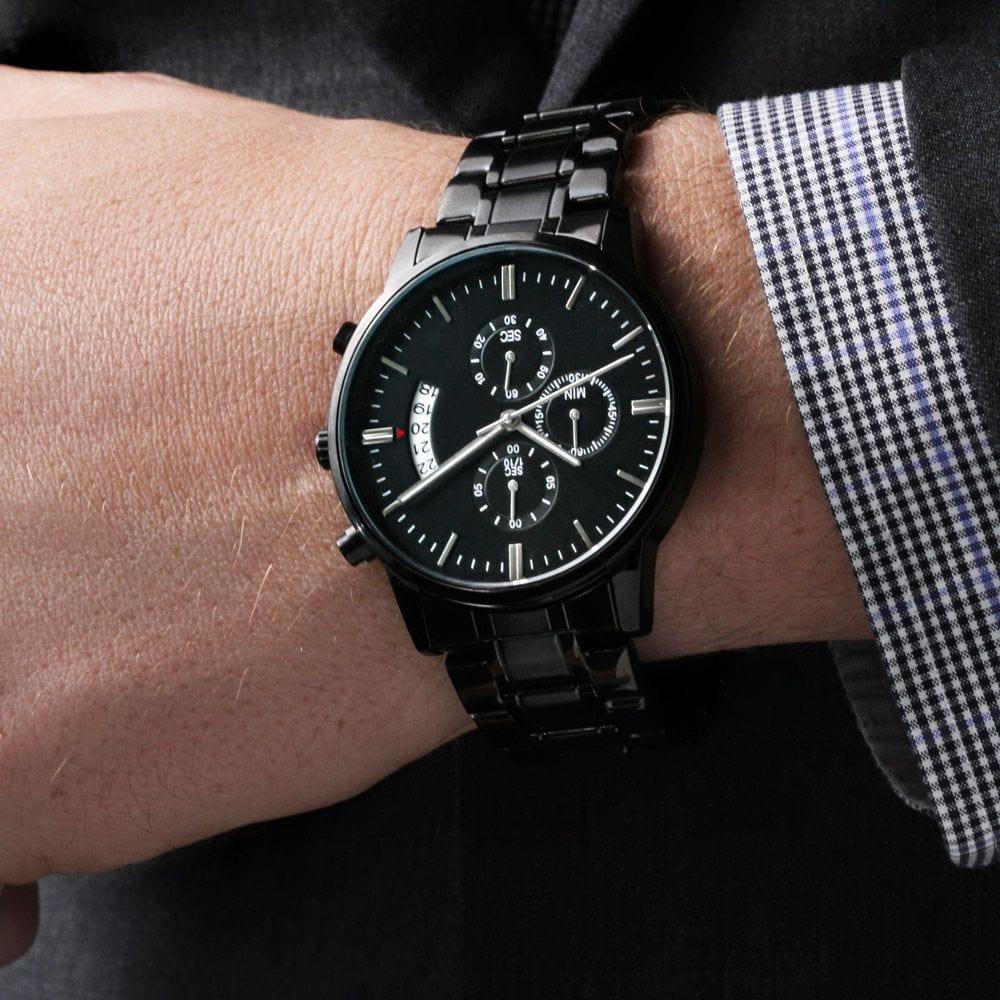  Customized Black Chronograph Watch 