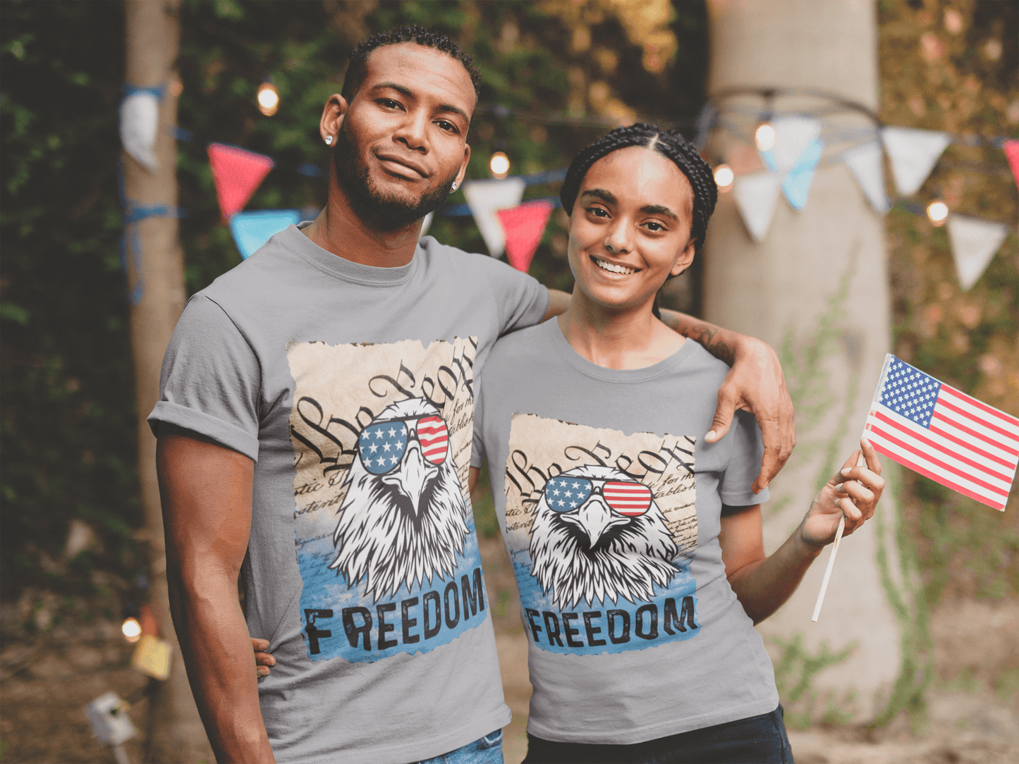 Freedom Eagle Patriotic-Unisex T-Shirt - iheartgiftcart