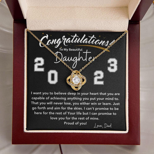 2023 Graduation Love Knot Necklace From Dad - iheartgiftcart