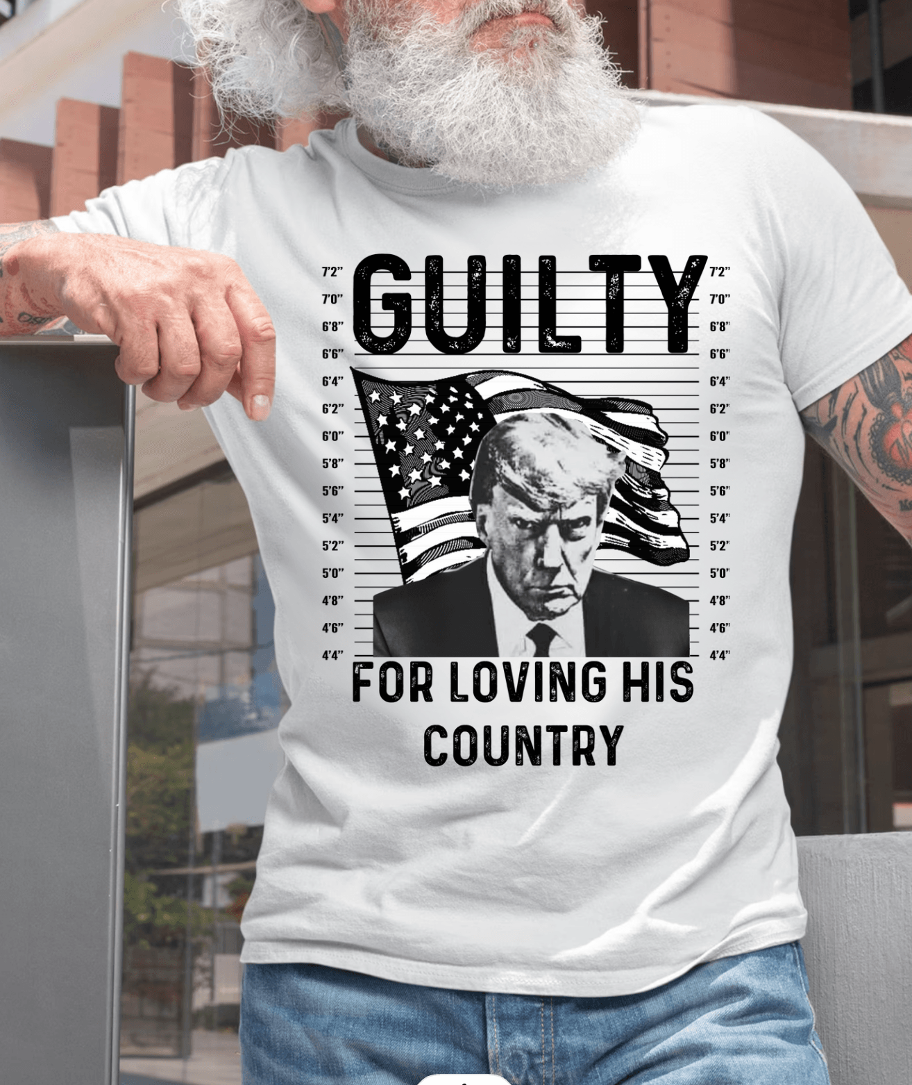 Guilty For Loving His Country|Trump Mug Shot Unisex T-Shirt - iheartgiftcart