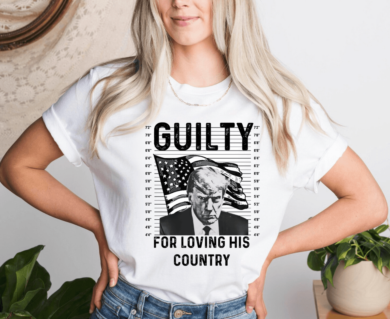 Guilty For Loving His Country|Trump Mug Shot Unisex T-Shirt - iheartgiftcart