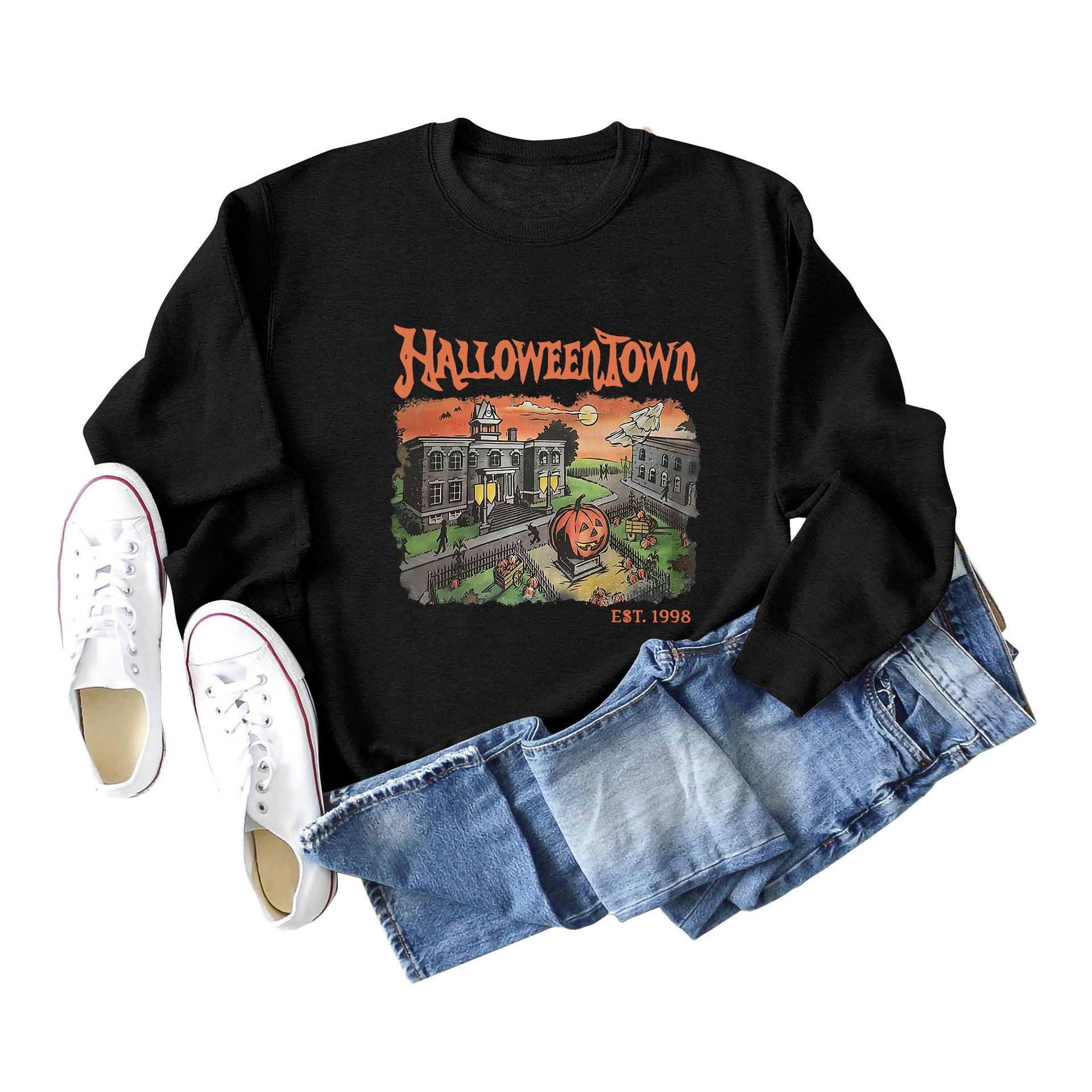 Halloweentown Est.1998|Retro Halloweentown Sweatshirt|Vintage Halloween Sweatshirt|Fall Wear| - iheartgiftcart