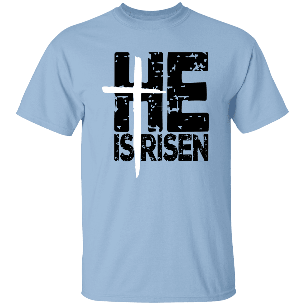 He is Risen White Cross Faith T-Shirt| Adult Unisex - iheartgiftcart