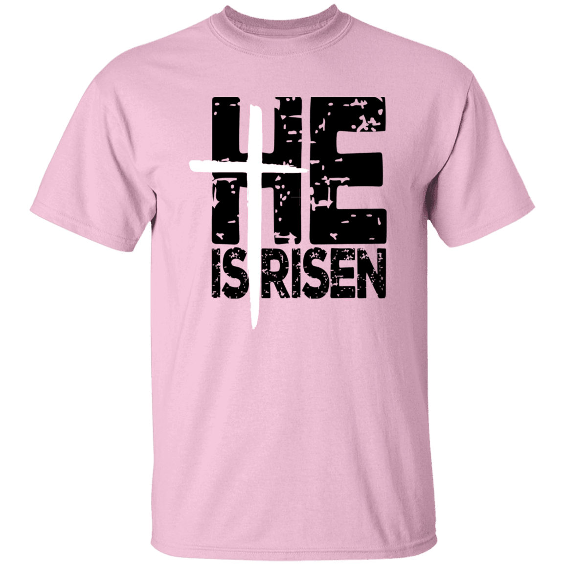 He is Risen White Cross Faith T-Shirt| Adult Unisex - iheartgiftcart