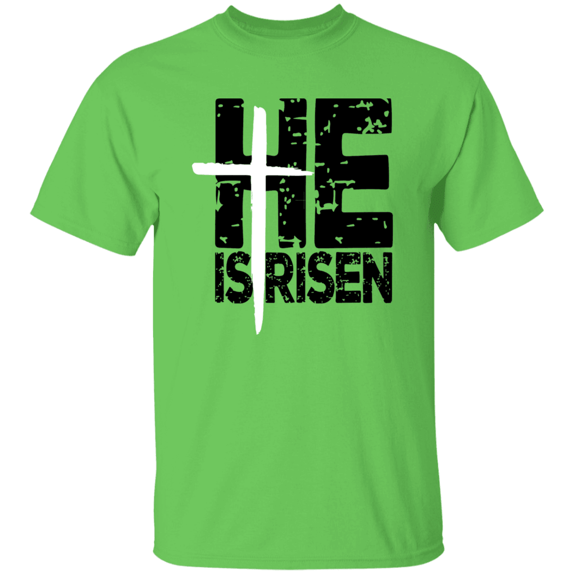 He is Risen White Cross Faith T-Shirt| Adult Unisex - iheartgiftcart