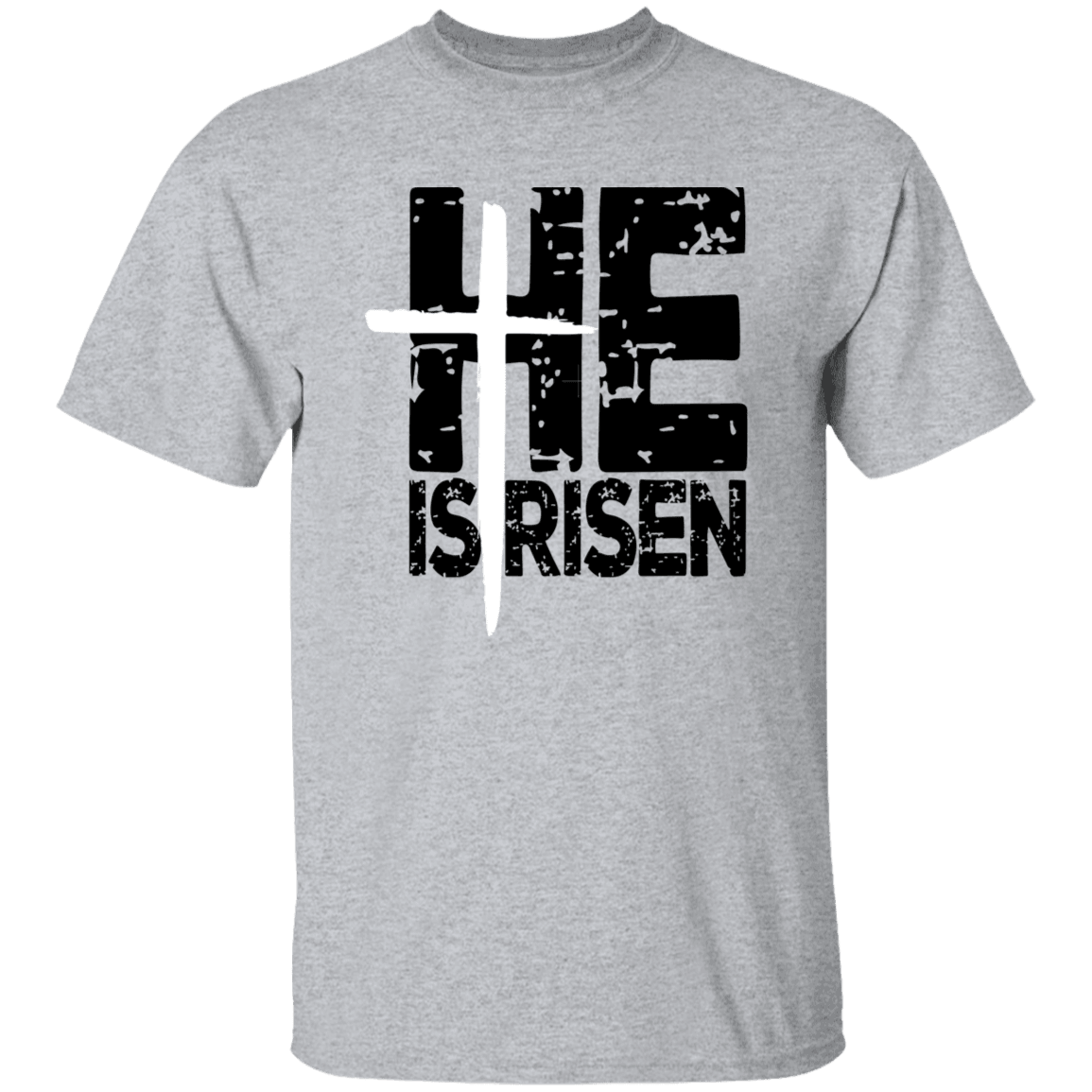 He is Risen White Cross Faith T-Shirt| Adult Unisex - iheartgiftcart