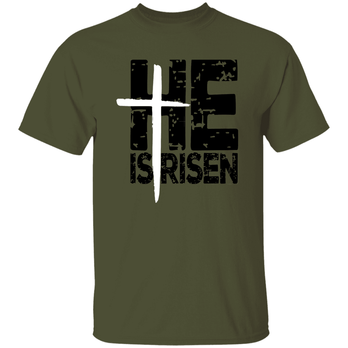 He is Risen White Cross Faith T-Shirt| Adult Unisex - iheartgiftcart