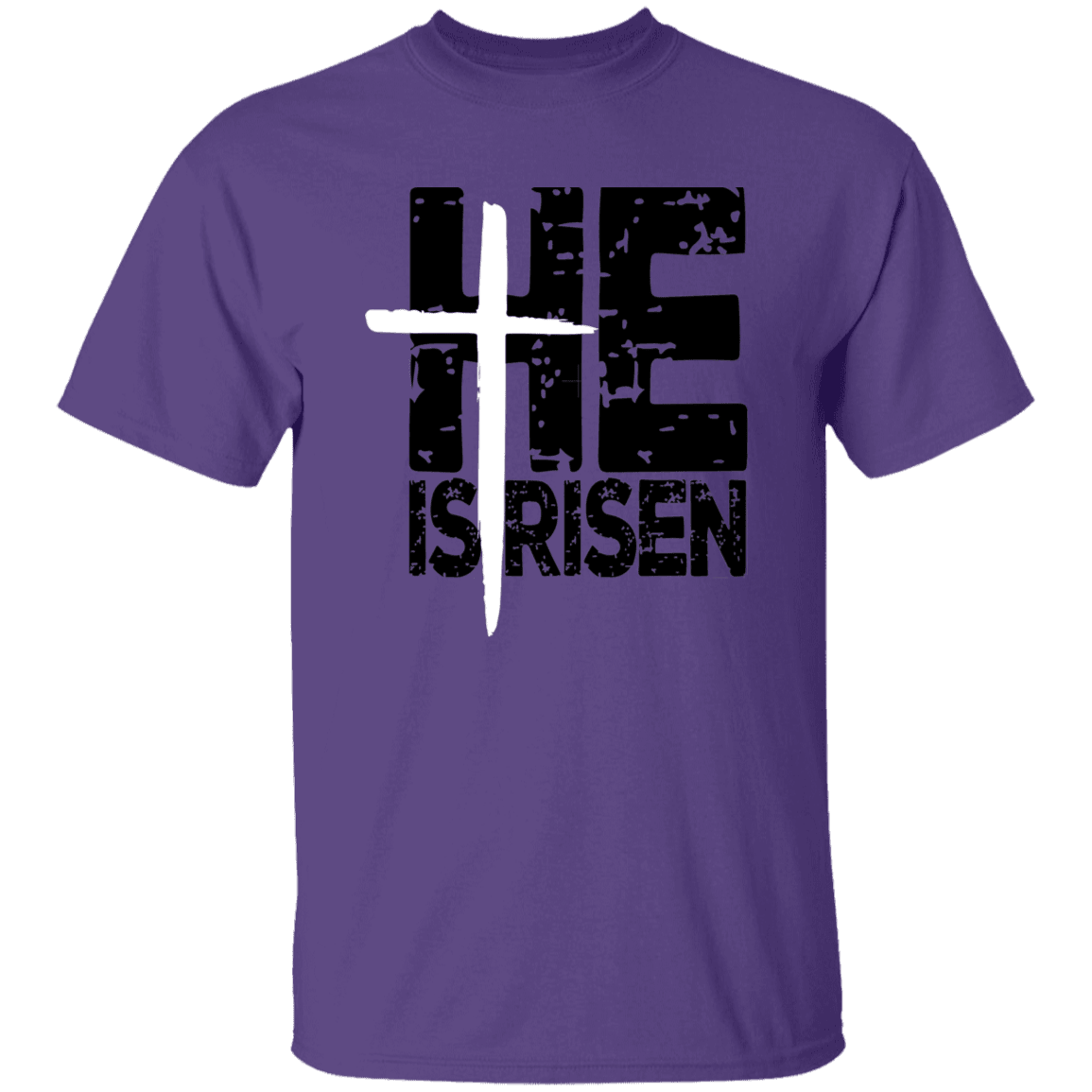 He is Risen White Cross Faith T-Shirt| Adult Unisex - iheartgiftcart