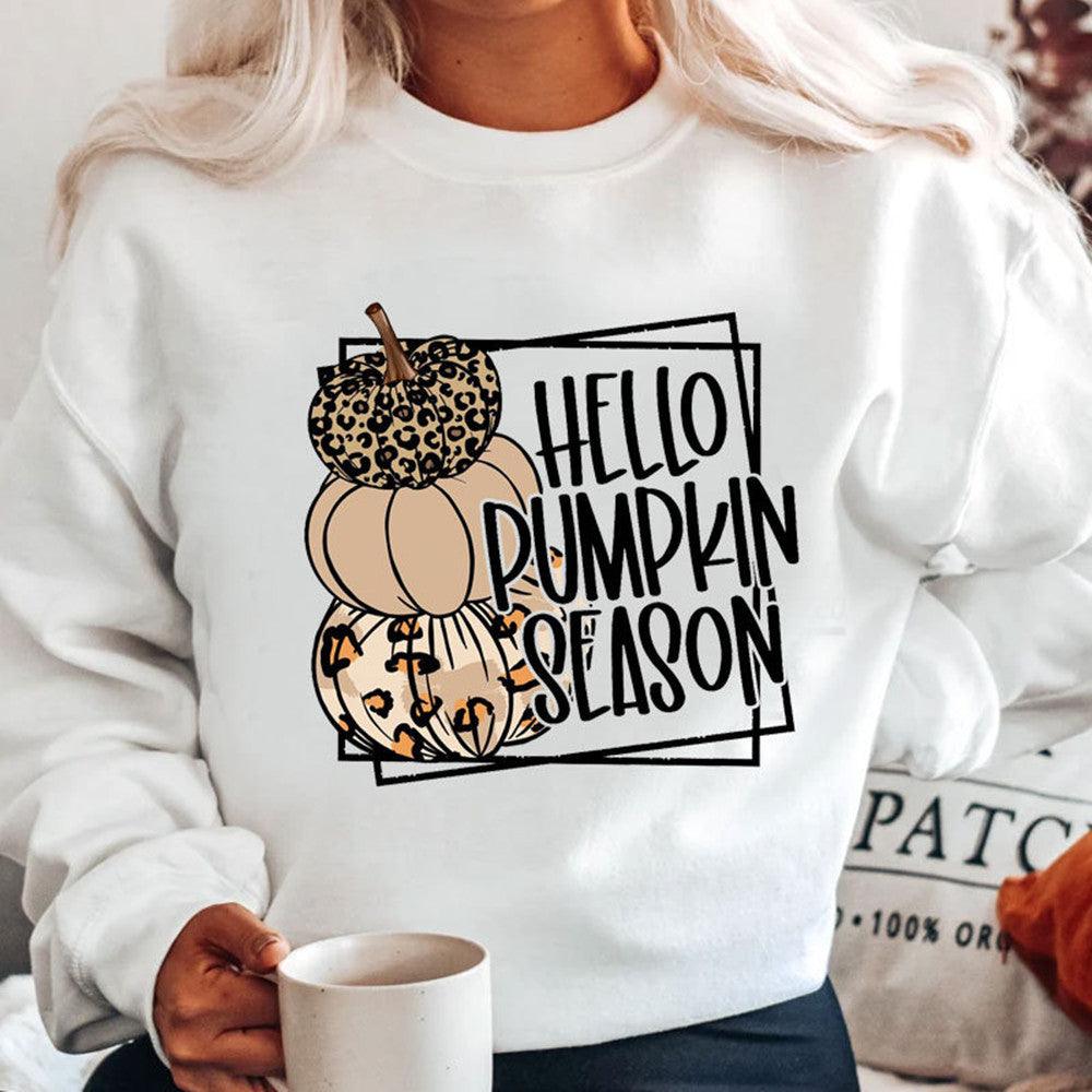 Hello Pumkin Season Crewneck Sweater|Fall Wear - iheartgiftcart