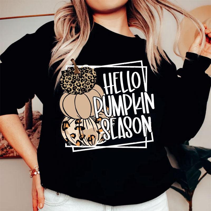 Hello Pumkin Season Crewneck Sweater|Fall Wear - iheartgiftcart