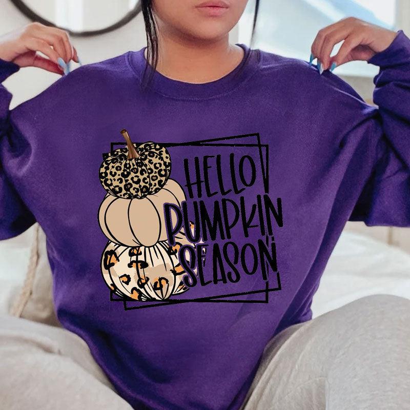 Hello Pumkin Season Crewneck Sweater|Fall Wear - iheartgiftcart