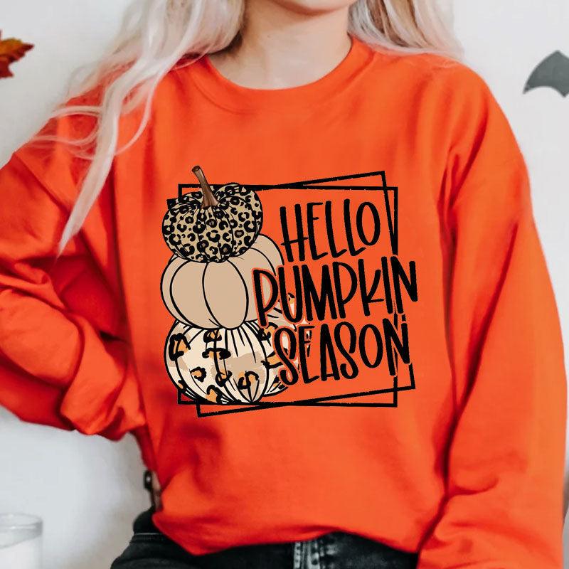 Hello Pumkin Season Crewneck Sweater|Fall Wear - iheartgiftcart