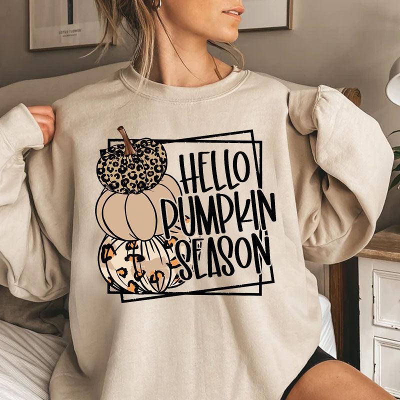 Hello Pumkin Season Crewneck Sweater|Fall Wear - iheartgiftcart