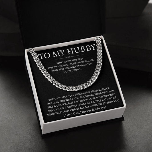 Hubby Gift- Cuban Chain Necklace The Day I Met You - iheartgiftcart