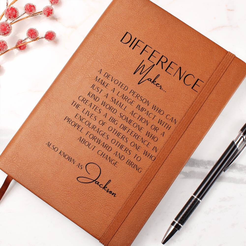 Difference maker Journal, social worker gift, teacher gift, coach gift, guest speaker gift,  graduation gift, gift for a leader, physician