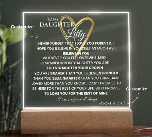 My Daughter Personalized Plaque Emotional Message Keepsake Daughter Gift For Birthday Daughter Christmas Gift Daughter Valentines Day