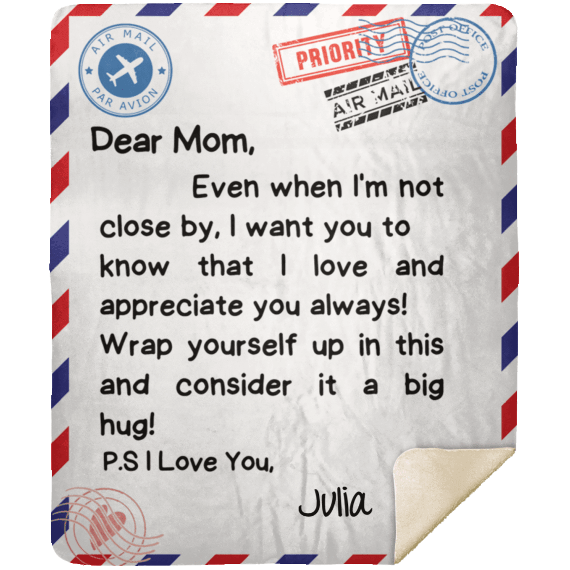 Personalized To My Mom Even When I'm Not Close by - Letter Fleece Blanket -  Premium Sherpa Blanket - Woven Blanket