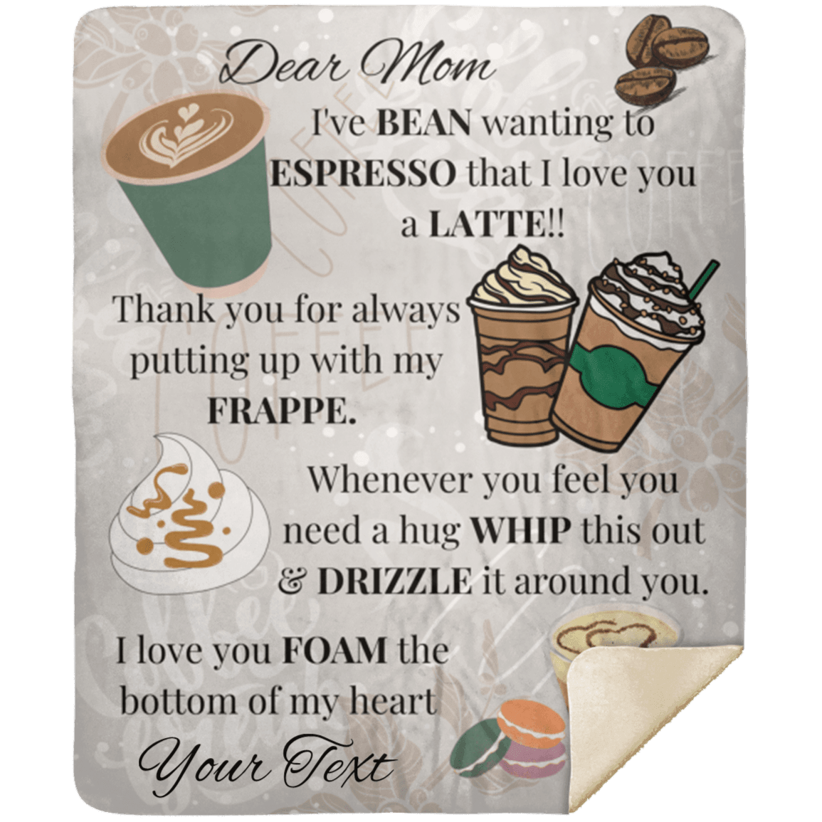 Mom Coffee Lovers Personalized Blanket - iheartgiftcart