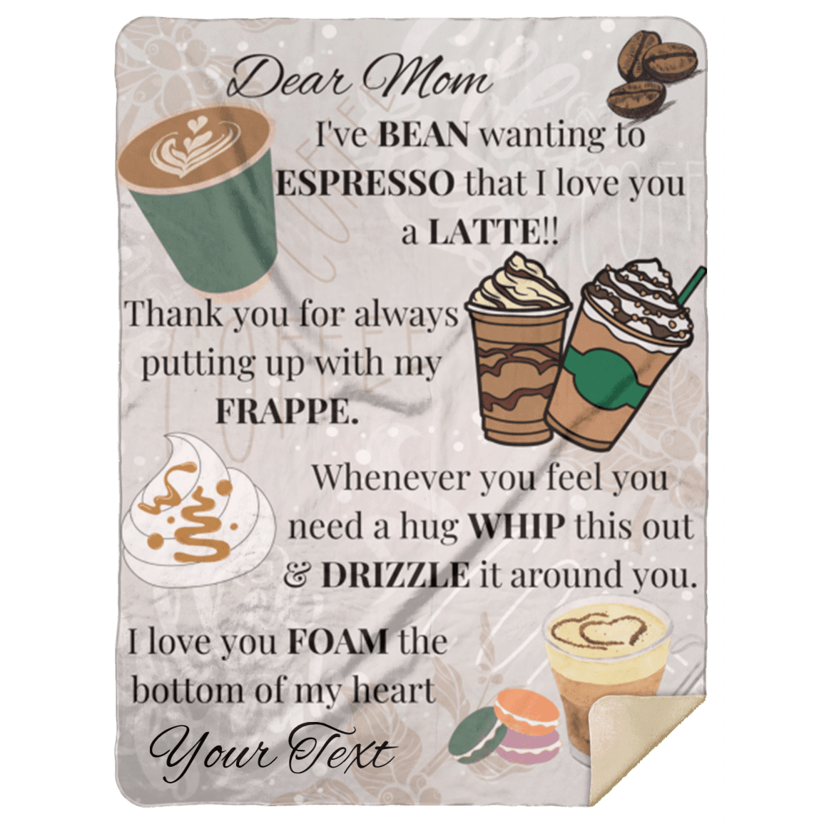 Mom Coffee Lovers Personalized Blanket - iheartgiftcart