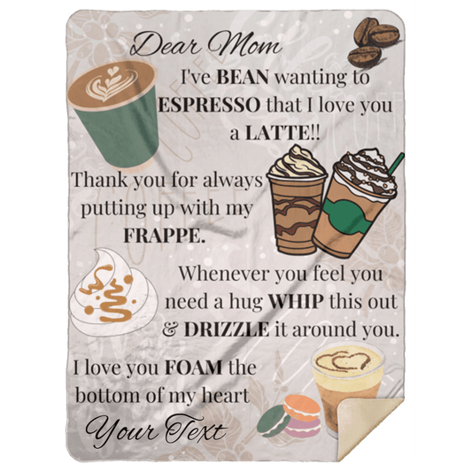 Mom Coffee Lovers Personalized Blanket - iheartgiftcart