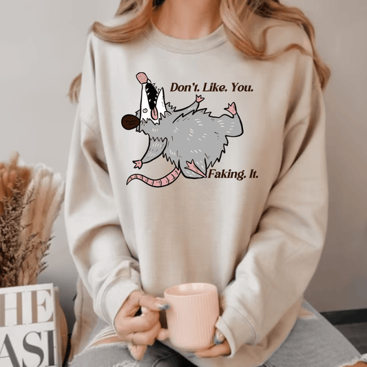 Opossum Sweatshirt, Possum sweatshirt, Meme gift, Vintage Sweatshirt , Gift for her, Opossum lover, Funny Sweatshirt, Mental Health Sweatshirt - iheartgiftcart